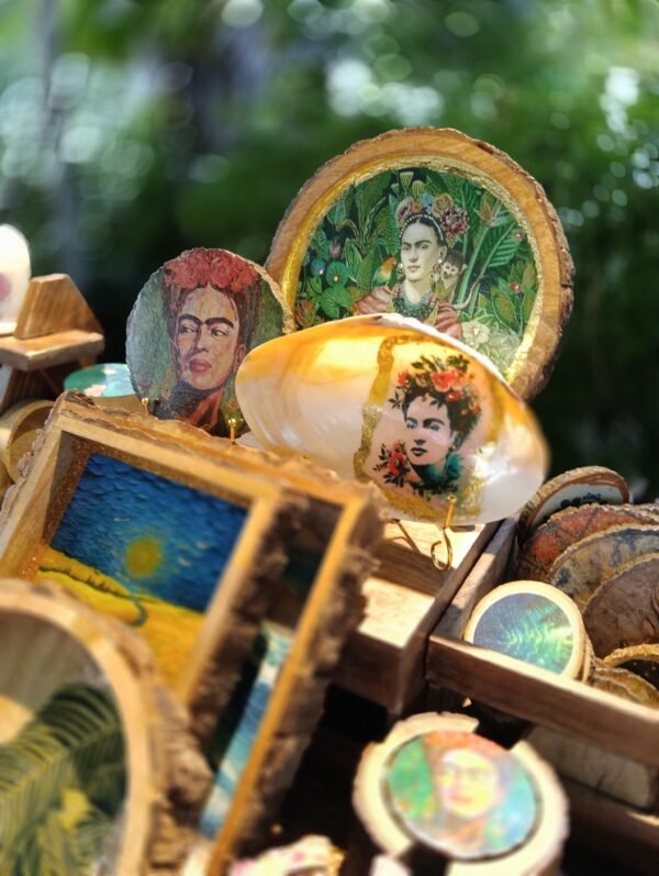 Frida’s Jungle Symphony Handcrafted Wooden Art Tray and Wall Art - Image 2