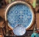 Azulejo Serenity Handcrafted Wooden Art Tray and Wall Art