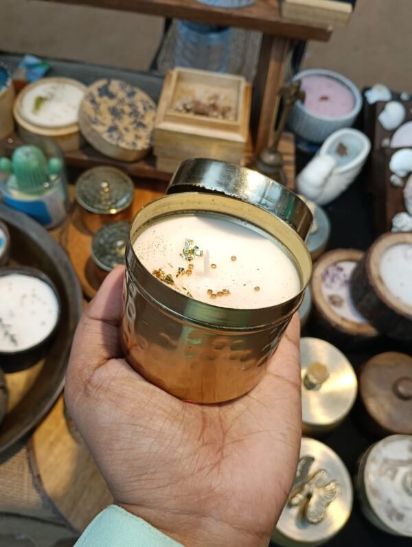 Hammered Gold Jar Candle - Mini - Image 6