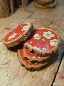 Merry Rustic Blossoms – Christmas Special Wood Coaster Set
