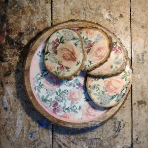 Timeless Rose Charm – Premium Rustic Wood Tray