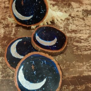 Lunar Lullaby Handpainted Coasters - Set of 4