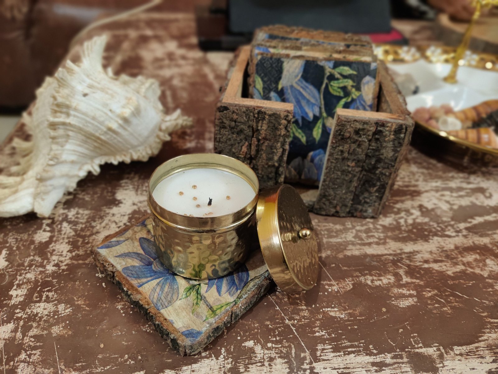 Bluebell Stackable Wooden Coasters Set of 6 - Image 2