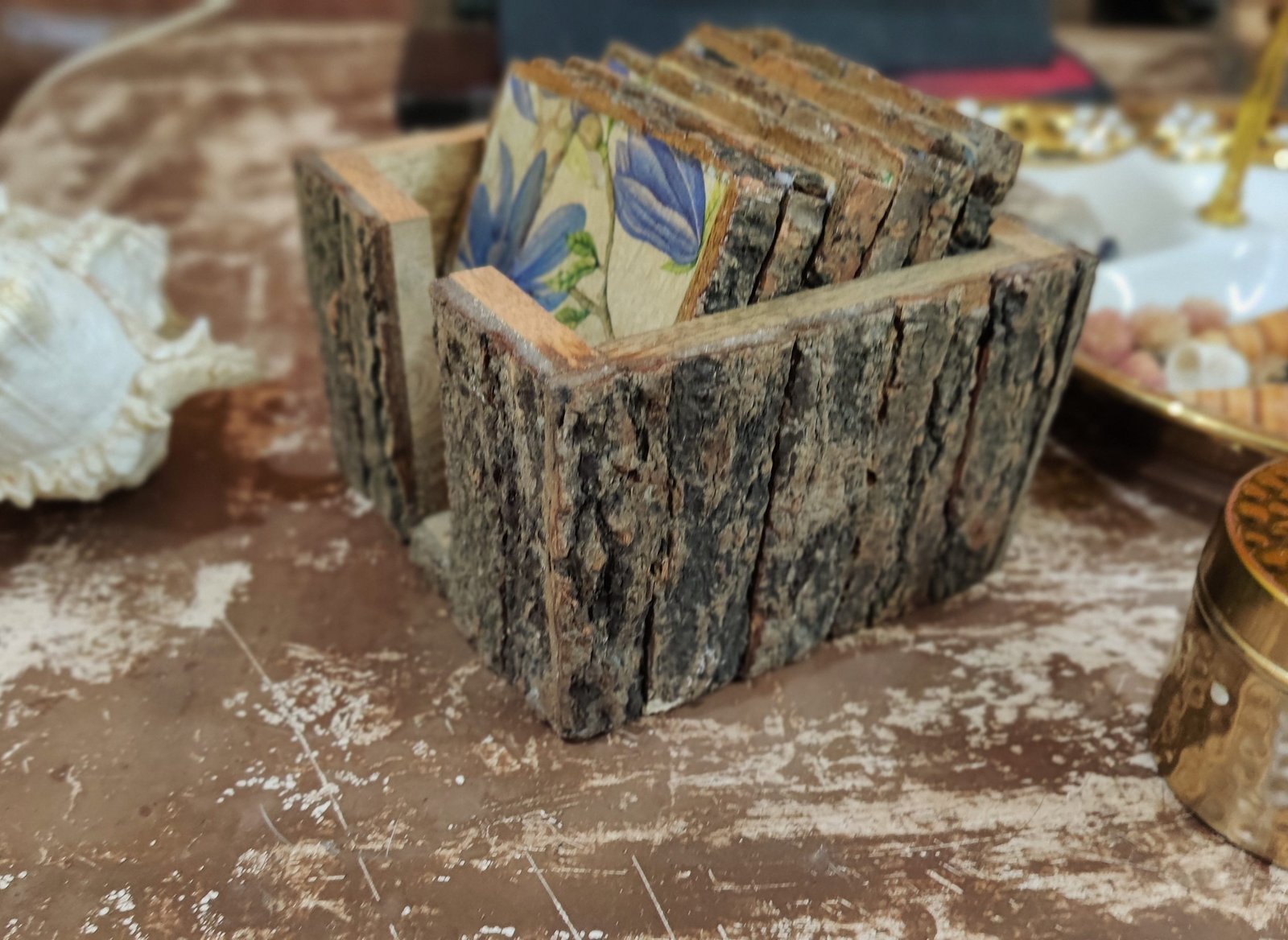 Bluebell Stackable Wooden Coasters Set of 6 - Image 3