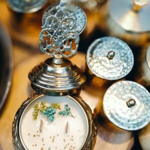 GOLD PLATED METAL JAR CANDLES