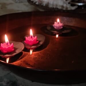 Divine Glow of Lotus – Exclusive Floating T-Light Set of 5